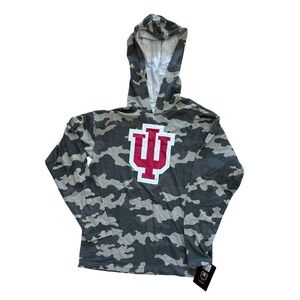Wes and Willy Indiana Hoosiers Camo Hoodie Youth L Long Sleeve IU Large 14/16